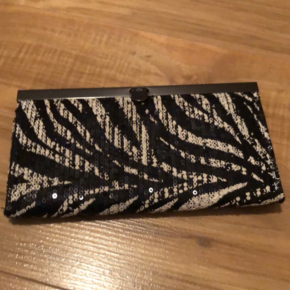 Sequin zebra print clutch - Picture 1 of 5